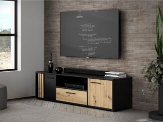 CARDIGAN TV-Unterschrank, Dekor M624 Black (Z12), Artisan Oak (D/78)