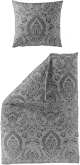 Bierbaum Biber Bettwäsche 155x220 Ornamente Barock grau silber 3846-10