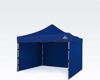 Pavillon 3x3m - mit 3 Wänden - Blau