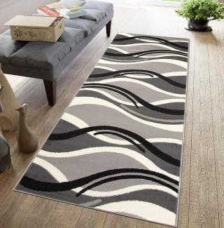 Mazovia Läufer Läufer Flurläufer Modern für Vorzimmer 120 cm Breit Grau, 120 x 100 cm, Kurzflor, Meterware, Höhe 8 mm