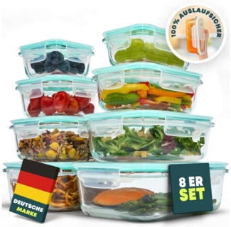 uandu home Frischhaltedose Glasbehälter mit Deckel, Frischhaltedosen Glas mit Deckel, (glasdosen mit deckel set, glas tupper mit deckel, glass food container, frischhaltedosen mit deckel glas, glasdose mit deckel, Borosilikatglas mit Deckel, Meal prep ...