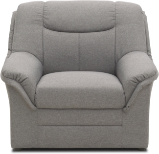 DOMO. collection Sessel Berlin FK, Polstersessel mit Federkernpolsterung, Armsessel, Cocktailsessel, Loungesessel 95 x 90 x 89 cm (BxTxH), hellgrau