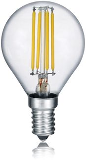 E14 Filament LED, 4,5 Watt, 470 Lumen, warmweiß, Ø4,5cm, 3 Stufen Dimmer