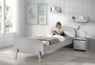 Set Kiddy best. aus Einzelbett, Nachtkonsole, Wandregal 65 cm und Wandregal 45 cm