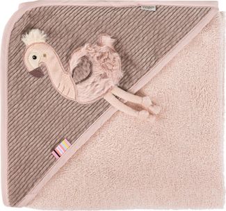 Fehn Badecape mit Kapuze - Flamingo - 80x80 cm Ros