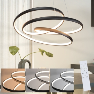 ZMH Hängelampe Esstisch Pendelleuchte Schwarz - LED Esstischlampe 55W Hängeleuchte Dimmbar 50CM Esszimmerlampe Modern Pendellampe mit Fernbedienung Wohnzimmerlampe Hängend für Wohnzimmer Schlafzimmer