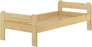 Einzelbett Bettrahmen 90x200 Bett Kiefer natur Massivholzbett Futonbett Rollrost 60.39-09