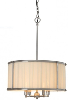 Casa Padrino Luxus Leuchte - Luxus Nickel Hängeleuchte Durchmesser 52 x H 73,5 cm