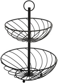 Obstkorb Etagere, 2 Ebenen, Metall, H. 30 cm