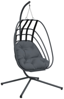 vidaXL Hängesessel Ei-Design mit Ständer Anthrazit Stahl 4007408