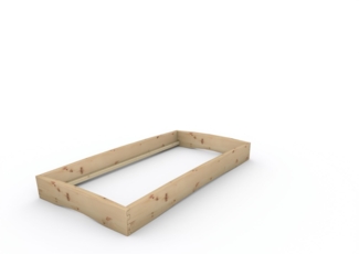 Zirbenbett Massivholzbett "Rosi" metallfrei 100 x 200 cm 20 cm ohne Kopfteil