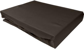 Bettwaesche-mit-Stil Mako-Satin Spannbettlaken Espresso Braun 200x220cm