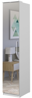 Stauraumschrank "Optima" Spiegeltür Kleiderschrank 45 cm weiß 1-türig