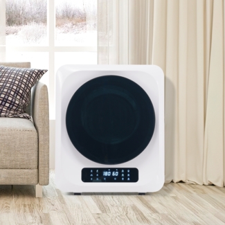 Kompakter Wäschetrockner 3kg/4kg – Wandtrockner mit 6 Programmen,LED-Display,UV-Funktion,Edelstahl-Trommel,850W,Weiß