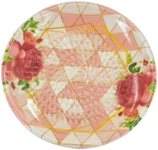 Kaladia Multireibe Reibeteller in Rosa mit pinker Blume, Keramik, handbemalte Küchenreibe - Made in Spain