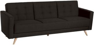 Sofa 3-Sitzer mit Bettfunktion Karisa Bezug Flachgewebe Buche natur / schoko 21950