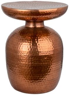 riess-ambiente Beistelltisch ORIENT 50cm kupfer (Einzelartikel, 1-St), Wohnzimmer · Metall · rund · Hammerschlag Design · Handarbeit