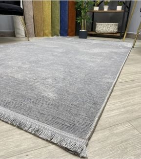 Azade Teppich mit Latexrücken 120 x 180 x 0.7 cm Polyester Grau 88783109 [en. casa]