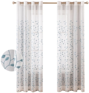 BYSURE Vorhang (2 St), Ösen, transparent, Voile, Boho Blumen Gardinen