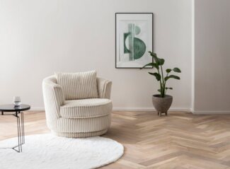 Leonique Drehsessel MAISIE, Lese-Sessel, Love Seat, trendige Stoffe MEGA CORD und Web-Velours, 360 Grad drehbar