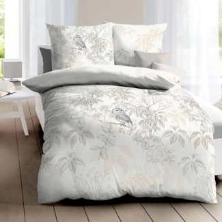 TRAUMSCHLAF Bettwäsche Schneeeule, Biber, 2 teilig, wunderbar kuschelige Biber Bettwäsche