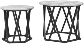 vidaXL Beistelltisch 2 pcs Grau Sonoma 50 x 50 x 40 cm 868246