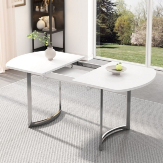 Ulife Esstisch Wohnzimmertisch Küchentisch Teleskop-Esstisch für 4–6 Personen, Ausziehbarer Esstisch 140/180 x 80 cm