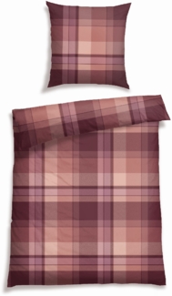 Schiesser Bettwäscheset Spike - Feinbiber - 2-teilig - 135 x 200 cm - Rot
