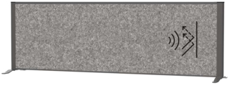 MAUL Tisch Trennwand Akustik MAULconnecto 160x50 cm | Raumteiler für Schreibtisch, Sideboard | Raumtrenner mit Standfüßen | Akustikvlies (4000 g/m²) als Sichtschutz und Schalldämmung