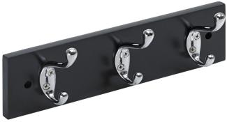 Hettich Garderobenleiste 3 Haken 30,0 x 8,0 x 7,5 cm schwarz