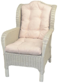 Rattansessel, Ohrensessel, Nostalgie-Sessel, handgeflochten, mit Kissen