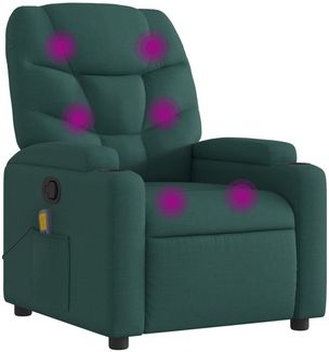 vidaXL Massage-Relaxsessel, dunkelgrüner Stoff 3206035