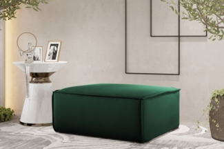 Polsterhocker Designerhocker CELES PREMIUM 105x105 cm Stoff Opera Velvet Grün