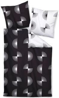 Janine Bettwäsche J.D. 87073 98 Schwarz Mako Satin 200 x 220 + 2x 80 x 80 cm