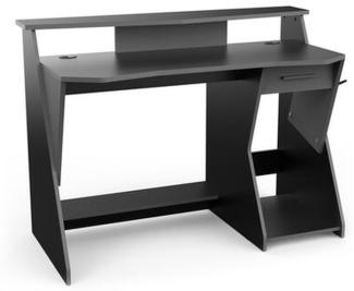 Gamingtisch >Skin< in schwarz/grau aus Holzwerkstoff - 124x90x60cm (BxHxT)