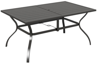 PHI VILLA Gartentisch (Outdoor Garten Esstisch Wetterfest, 1 outdoor esstische), Outdoor Terrasse Tisch für 6 Personen 152 * 97cm