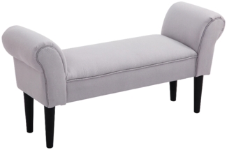 Sitzbank Mit 17,5cm Polsterung & Holzfüßen - Vielseitige Polsterbank Bettbank Für Kleine Räume,Grau