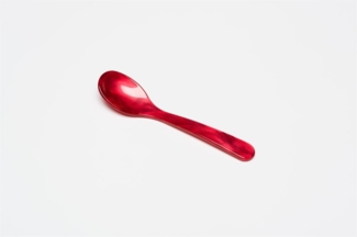 G.F. Heim Söhne Eierlöffel Acrylglas Perlmutt Optik Rot