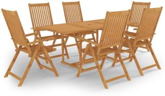 vidaXL 7-tlg. Garten-Essgruppe Massivholz Teak 3059565