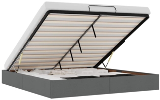 vidaXL Ottoman-Bett ohne Matratze Dunkelgrau 160x200 cm Stoff 3310890