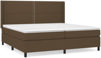 vidaXL Boxspringbett mit Matratze Dunkelbraun 200x200 cm Stoff, Härtegrad: H2 [3131380]