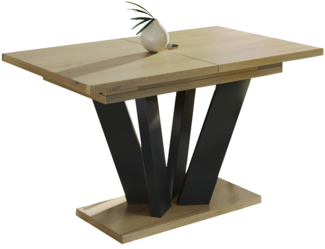 Esstisch "Alex" 130-210 cm ausziehbar erweiterbar Säulentisch (Natur Eiche)