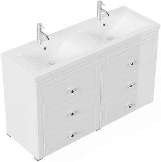 Stand Badmöbel Gallo Klassik SoftClose weiss hochglanz : Weiss hochglanz