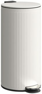 HOMCOM Mülltrennsystem mit Tritt-Pedal, 30L Fassungsvermögen, Cremeweiß