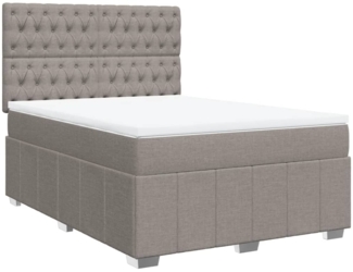 vidaXL Boxspringbett mit Matratze Taupe 140x200 cm Stoff 3291702