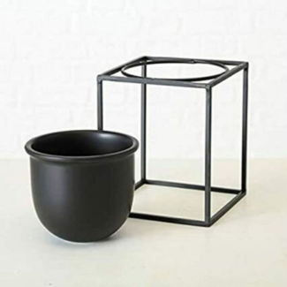 Pflanzentopf Kumbo Metall Schwarz Blumentopf H 20 x B 16 cm Design Kübel Blume