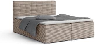 Deine Möbel 24 Boxspringbett CYNTHIA Boxbett Polsterbett Matratzen H3 oder H4 (Set, 3-St, Cord Cord-Samt 140x200 160x200 180x200 200x200), inkl. Bettkasten Topper Matratzen H3 H4