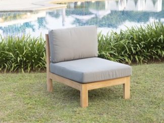 Vente-unique - Gartensessel - Teakholz - Holzfarben hell & Grau - SUMINI von MYLIA