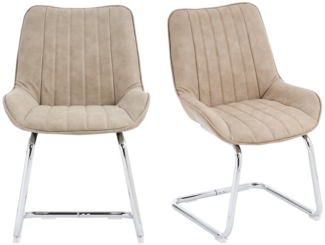 SeedWave Freischwinger 2er Set, Ergonomisch Gepolstert mit PU-Bezug, Robuste Stahlbeine, Rutschfest, Vertikale Ziernähte, Leicht Aufzubauen, Modernes Design