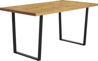 Jockenhöfer Gruppe Esstisch Leipzig, stilvolle Wildeiche-Optik, melaminbeschichtet, 160x80 cm